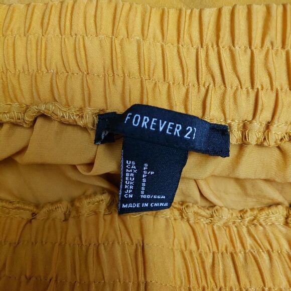 Forever 21 Women's Satin Wide Leg Pants Small Gold Pull On Flowy Lightweight - Picture 9 of 10